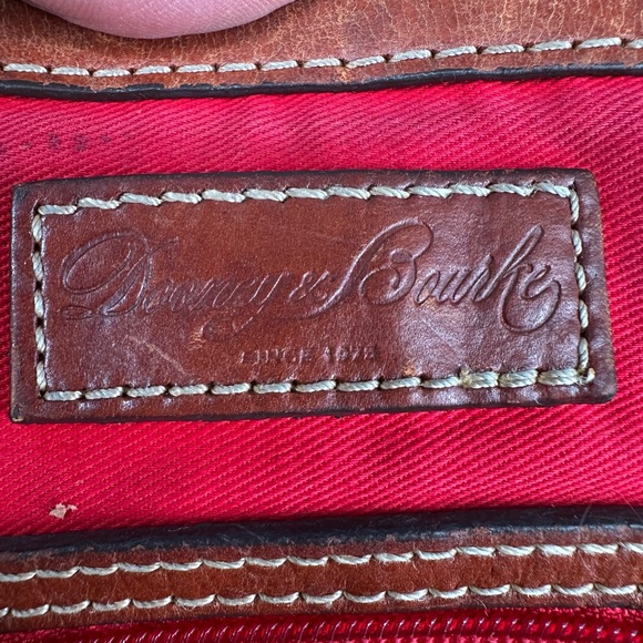 Flawed Dooney & Bourke Tan and Gray Leather Satchel - Picture 11 of 13